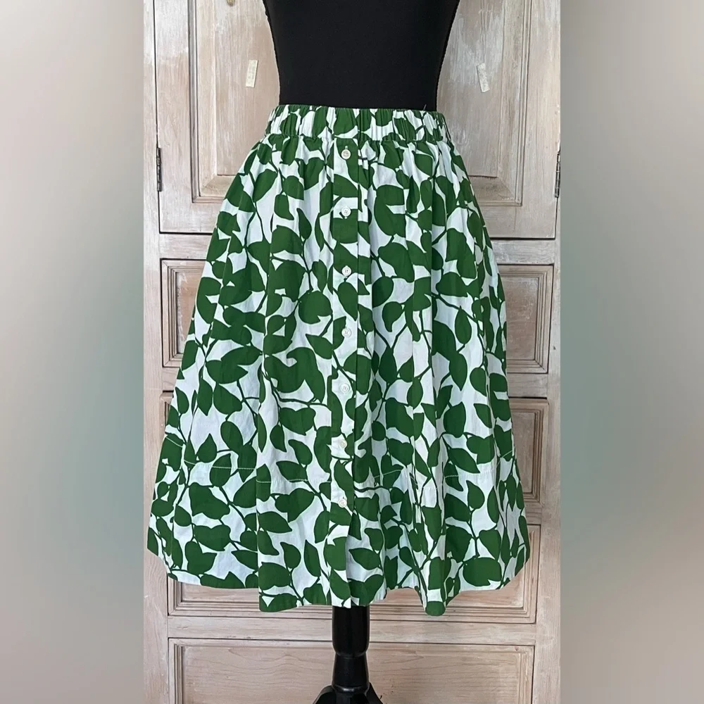 kate spade new york Garden Leaves Midi Skirt